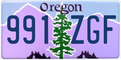 OR license plate 991ZGF