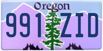 OR license plate 991ZID