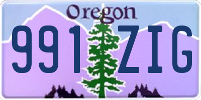 OR license plate 991ZIG