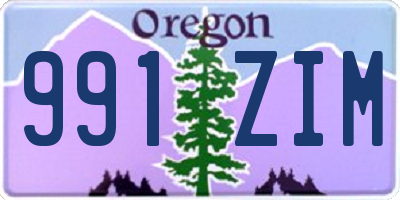 OR license plate 991ZIM