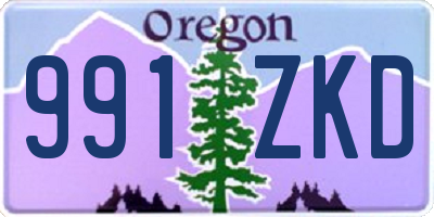 OR license plate 991ZKD