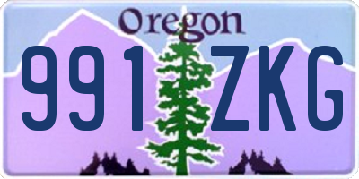 OR license plate 991ZKG