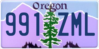 OR license plate 991ZML