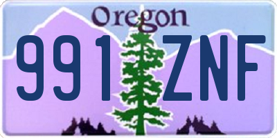 OR license plate 991ZNF