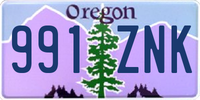 OR license plate 991ZNK