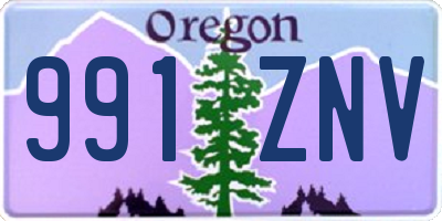 OR license plate 991ZNV