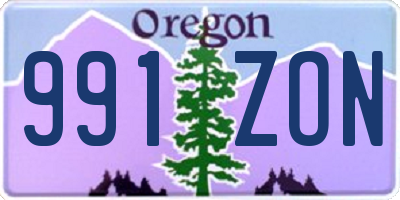 OR license plate 991ZON