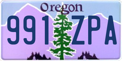 OR license plate 991ZPA