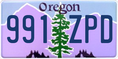 OR license plate 991ZPD