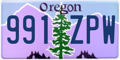 OR license plate 991ZPW