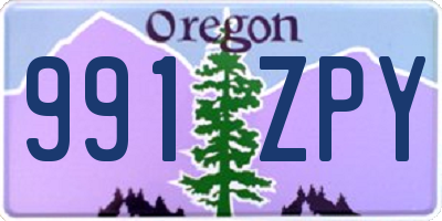 OR license plate 991ZPY