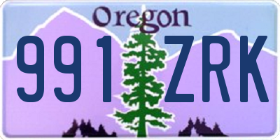 OR license plate 991ZRK