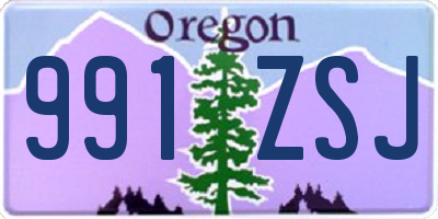 OR license plate 991ZSJ