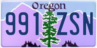 OR license plate 991ZSN