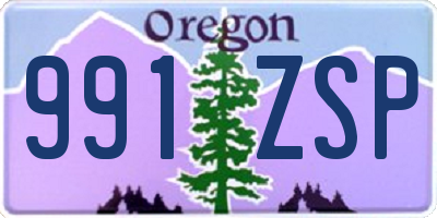 OR license plate 991ZSP