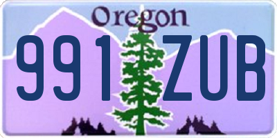 OR license plate 991ZUB