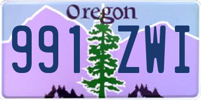 OR license plate 991ZWI