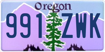 OR license plate 991ZWK