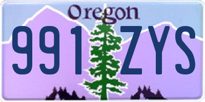 OR license plate 991ZYS