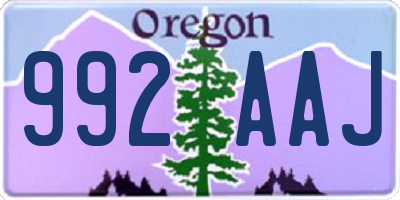 OR license plate 992AAJ