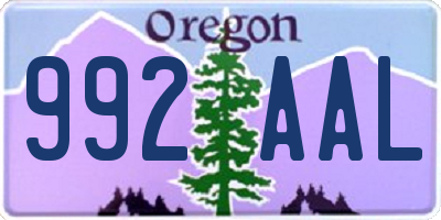 OR license plate 992AAL