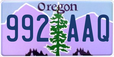 OR license plate 992AAQ