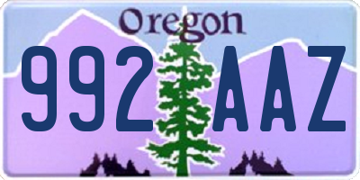 OR license plate 992AAZ