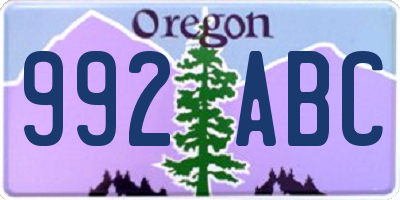 OR license plate 992ABC