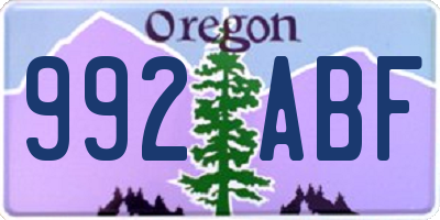 OR license plate 992ABF