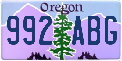 OR license plate 992ABG