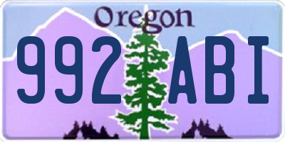 OR license plate 992ABI