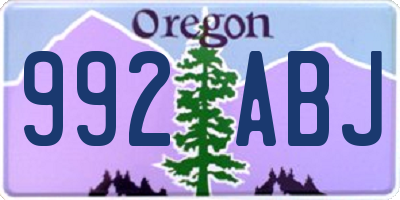 OR license plate 992ABJ