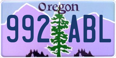 OR license plate 992ABL
