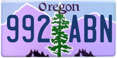 OR license plate 992ABN