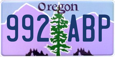 OR license plate 992ABP