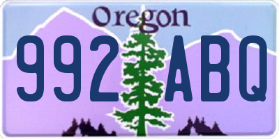 OR license plate 992ABQ