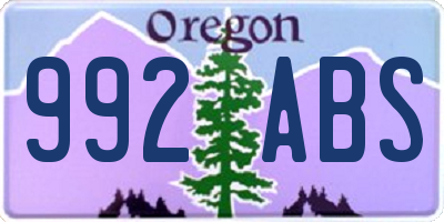 OR license plate 992ABS