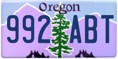 OR license plate 992ABT