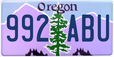 OR license plate 992ABU
