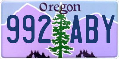 OR license plate 992ABY