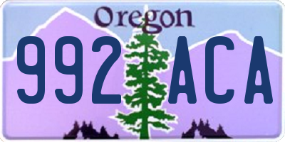 OR license plate 992ACA