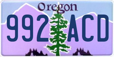 OR license plate 992ACD