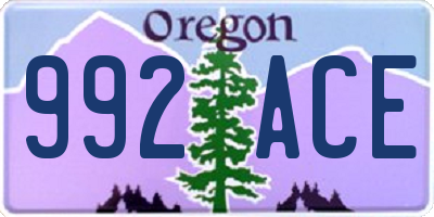 OR license plate 992ACE