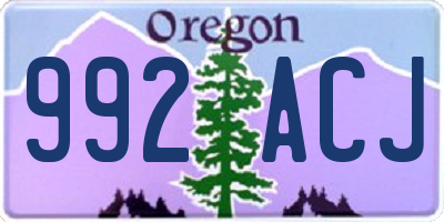 OR license plate 992ACJ