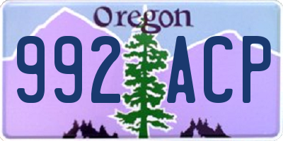 OR license plate 992ACP
