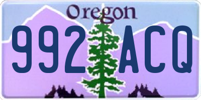 OR license plate 992ACQ