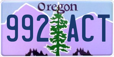 OR license plate 992ACT