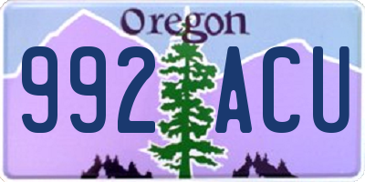 OR license plate 992ACU