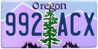 OR license plate 992ACX