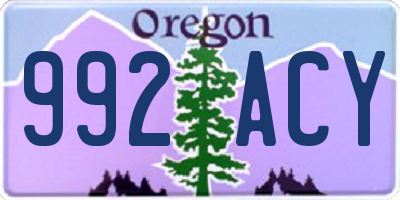 OR license plate 992ACY